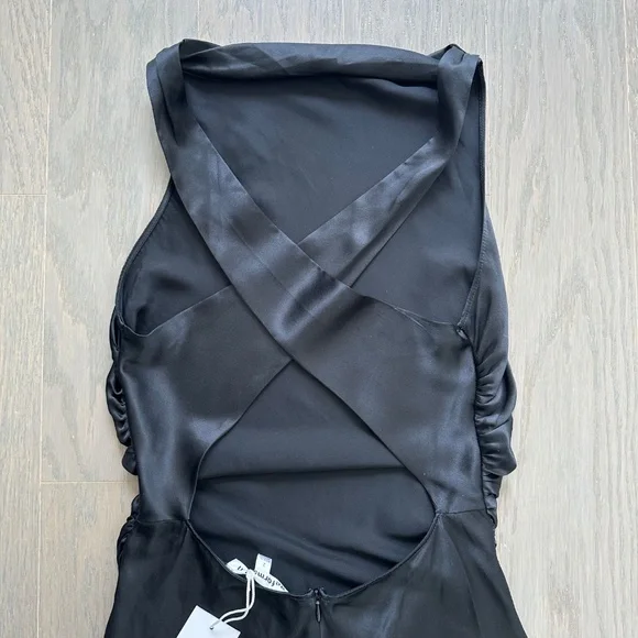 Reformation Casette silk dress black midi open back size 2 - with tags - Picture 7 of 10